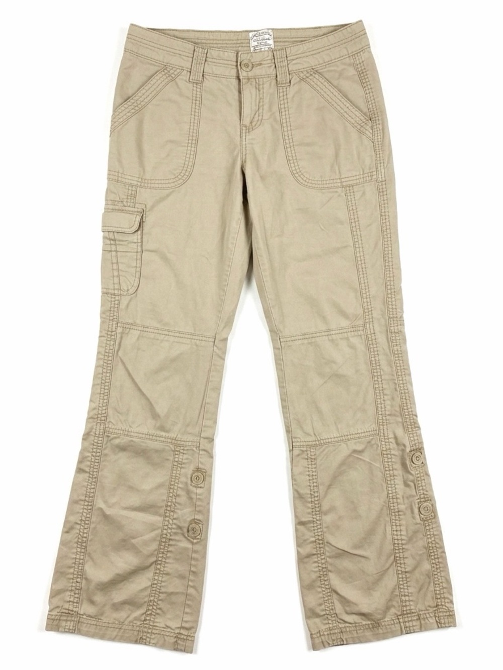 Aeropostale Y2K Convertible Cargo Hiking Pants Khaki 7/8R Gorpcore Utility - Picture 2 of 15